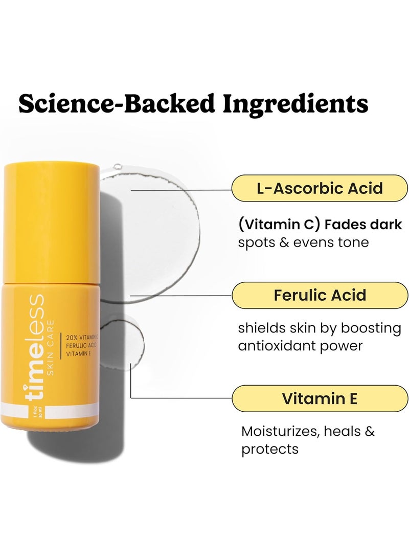 تايمليس عبوتان من سيروم فيتامين سي للعناية بالبشرة مع فيتامين إي وحمض الفيروليك، مناسب للبشرة الدهنية والجافة، 30 مل × 2 - Image 2